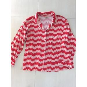 BedHead Plus Pajama Top Hearts Multicolor Button Down